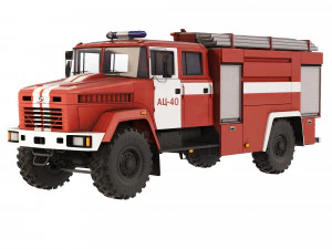 KrAZ 5233 NE AC-40 fire truck 2013 3D Model
