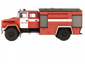 KrAZ 5233 NE AC-40 fire truck 2013 3D 模型