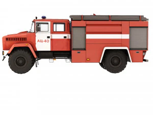 KrAZ 5233 NE AC-40 fire truck 2013 3D Model