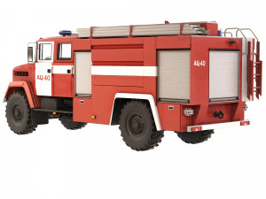 KrAZ 5233 NE AC-40 fire truck 2013 3D Model
