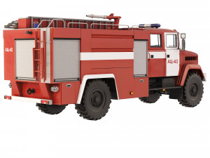 KrAZ 5233 NE AC-40 fire truck 2013 3D 模型