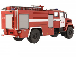 KrAZ 5233 NE AC-40 fire truck 2013 3D Model