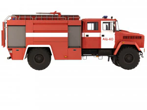 KrAZ 5233 NE AC-40 fire truck 2013 3D Model