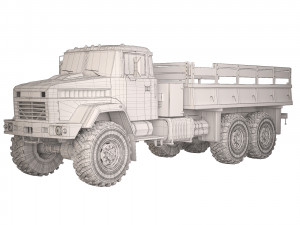 KrAZ 6322 flatbed body 1999 3D Model