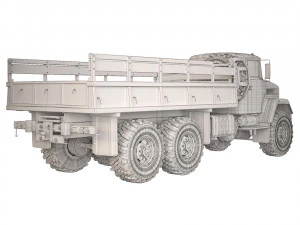 KrAZ 6322 flatbed body 1999 3D Model