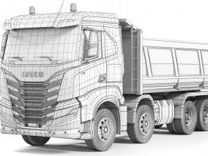 Iveco X-Way tipper 480 8x4 2021 3D Model
