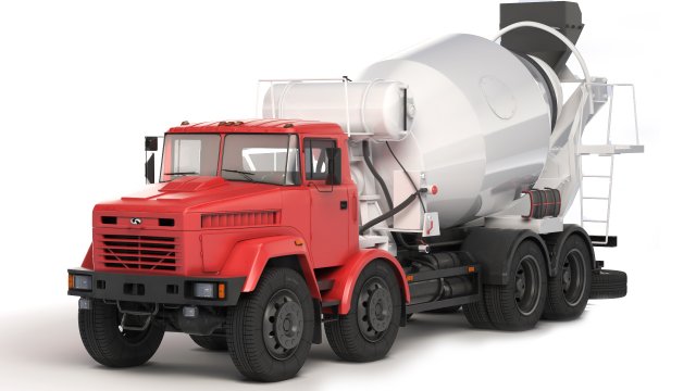 KrAZ 7133P4 concrete mixer 2011 Modello 3D .c4d .max .obj .3ds .fbx .stl .blend