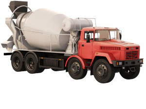 KrAZ 7133P4 concrete mixer 2011 3D Model