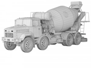 KrAZ 7133P4 concrete mixer 2011 3D Model