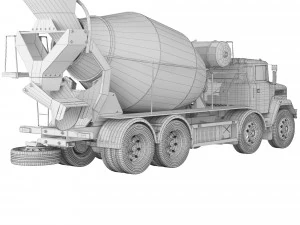 KrAZ 7133P4 concrete mixer 2011 3D Model