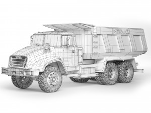 Kraz 65032 dump truck 2012 3D Model