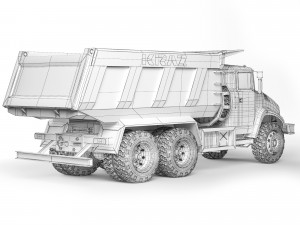 Kraz 65032 dump truck 2012 3D Model