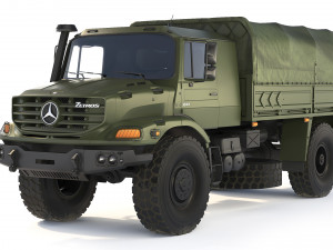 Mercedes-Benz Zetros 1833 tarpaulin body 2008 3D Model