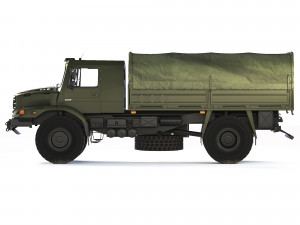Mercedes-Benz Zetros 1833 tarpaulin body 2008 3D मॉडल