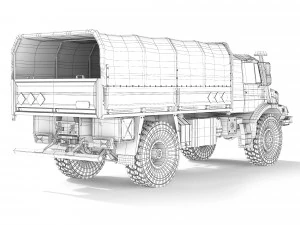 Mercedes-Benz Zetros 1833 tarpaulin body 2008 3D Model