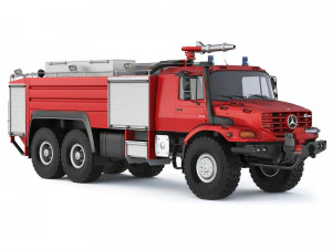Mercedes-Benz Zetros 2733 fire truck 2022 3D Model