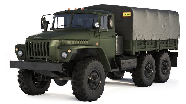 Ural 4320 tarpaulin body 1980 3D Model .c4d .max .obj .3ds .fbx .stl .blend 