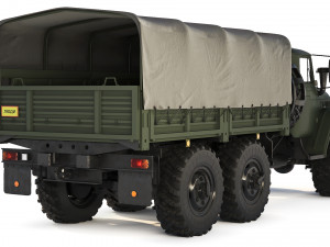 Ural 4320 tarpaulin body 1980 3D Model