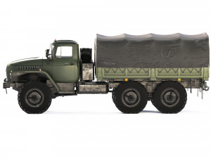 Ural 4320 tarpaulin body 1980 3D Model
