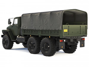 Ural 4320 tarpaulin body 1980 3D Model