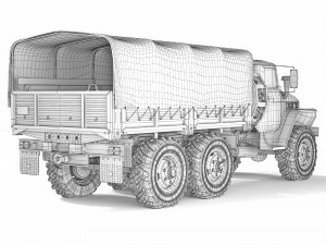 Ural 4320 tarpaulin body 1980 3D Model