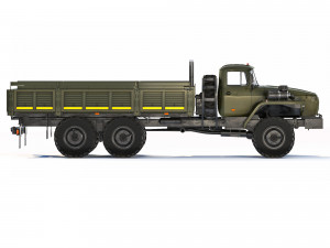 Ural 4320-0911 flatbed body 2015 Modelo 3D