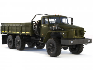 Ural 4320-0911 flatbed body 2015 Modelo 3D
