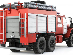 Ural 5557 AC-60-40 fire truck 2021 3D Model