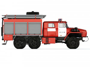Ural 5557 AC-60-40 fire truck 2021 3D Model