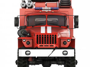 Ural 5557 AC-60-40 fire truck 2021 Model 3D