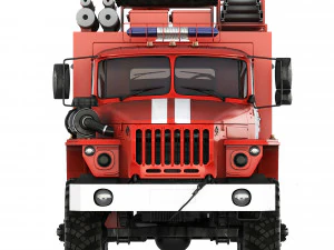Ural 5557 AC-60-40 fire truck 2021 3D Model