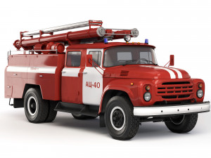 ZiL 130 AC-40 firecar 1978 3D Model