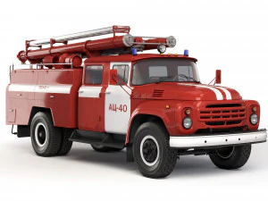 ZiL 130 AC-40 firecar 1978 3D Model