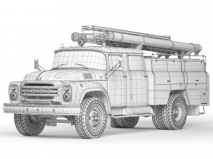 ZiL 130 AC-40 firecar 1978 3D Model
