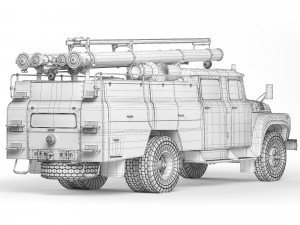 ZiL 130 AC-40 firecar 1978 3D Model