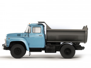 ZiL 130 dump truck MMZ 555 1965 3D Model