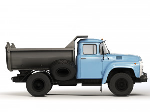 ZiL 130 dump truck MMZ 555 1965 3D Model