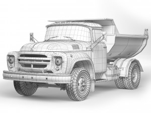ZiL 130 dump truck MMZ 555 1965 3D Model