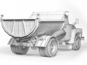 ZiL 130 dump truck MMZ 555 1965 3D Model