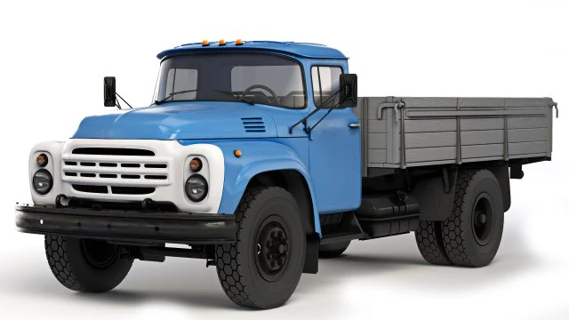 ZiL 130 flatbed body 1978 3D Model .c4d .max .obj .3ds .fbx .stl .blend 