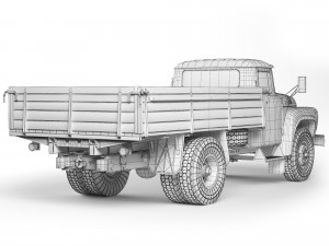 ZiL 130 flatbed body 1978 3D 모델