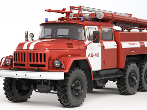 ZiL 131 AC-40 fire truck 1970 3D Model