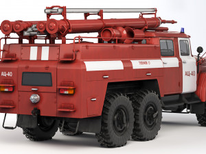 ZiL 131 AC-40 fire truck 1970 3D 模型