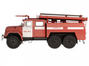 ZiL 131 AC-40 fire truck 1970 3D 模型