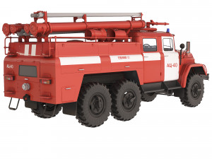 ZiL 131 AC-40 fire truck 1970 3D 模型