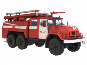 ZiL 131 AC-40 fire truck 1970 3D 模型