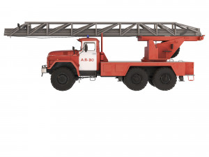 ZiL 131 AL-30 fire truck 1988 Modello 3D