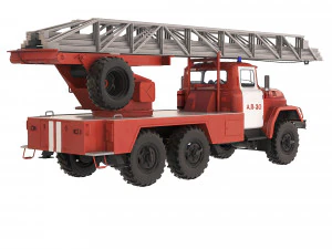 ZiL 131 AL-30 fire truck 1988 3D Model