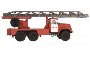 ZiL 131 AL-30 fire truck 1988 Modello 3D