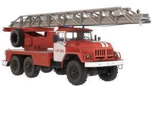 ZiL 131 AL-30 fire truck 1988 3D Model